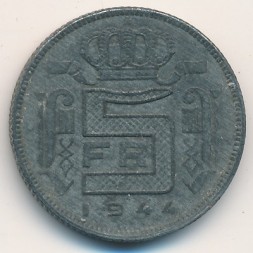 Бельгия 5 франков 1944 год