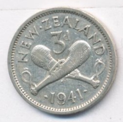 Новая Зеландия 3 пенса 1941 год