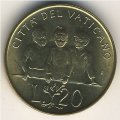 Ватикан 20 лир 1992 год