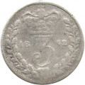 Великобритания 3 пенса 1872 год