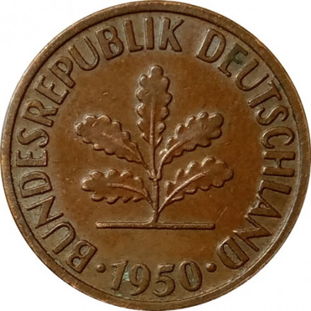 ФРГ 2 пфеннига 1950 год (D)
