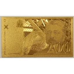 Сувенирная банкнота Франция 200 франков 1996 (золотые) - UNC