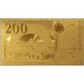Сувенирная банкнота Франция 200 франков 1996 (золотые) - UNC