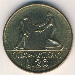 Ватикан 20 лир 1978 год