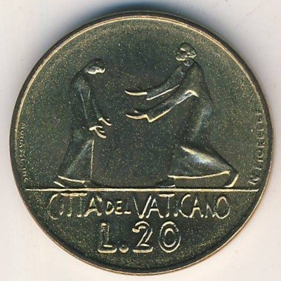 Ватикан 20 лир 1978 год
