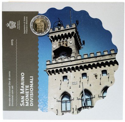 Набор из 8 евромонет Сан-Марино 2015 год (в буклете)