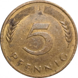 ФРГ 5 пфеннигов 1977 год - J