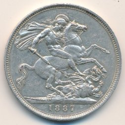 Великобритания 1 крона 1887 год