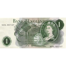 Великобритания 1 фунт 1966 -1970 год - UNC