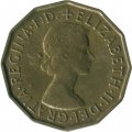 Великобритания 3 пенса 1957 год