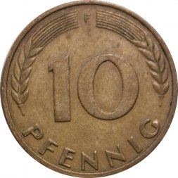 ФРГ 10 пфеннигов 1972 год (F)