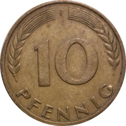 ФРГ 10 пфеннигов 1972 год (F)