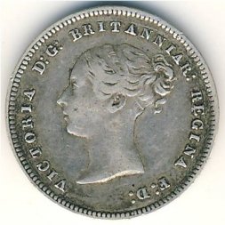 Великобритания 4 пенса 1858 год