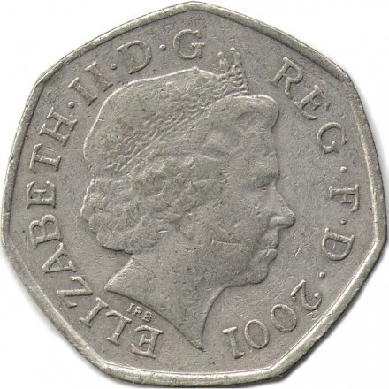 Великобритания 50 пенсов 2001 год