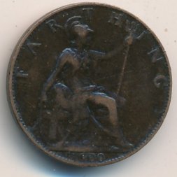 Великобритания 1 фартинг 1900 год