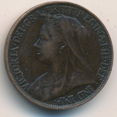 Великобритания 1 фартинг 1900 год
