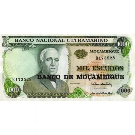 Мозамбик 1000 эскудо 1972 год - aUNC