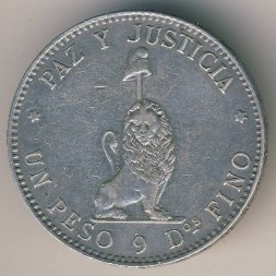 Парагвай 1 песо 1889 год