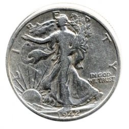 США 1/2 доллара 1942 год -  "D" - (Денвер)