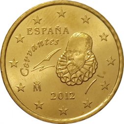 Испания 50 евроцентов 2012 год - Мигель де Сервантес