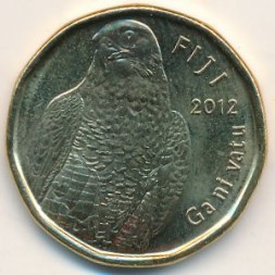 Фиджи 2 доллара 2012 год - Сапсан (обыкновенный сокол)
