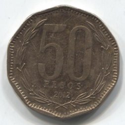 Чили 50 песо 2012 год - Бернардо О'Хиггинс