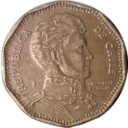 Чили 50 песо 2012 год - Бернардо О&#039;Хиггинс