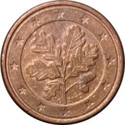 Германия 1 евроцент 2002 год (G)