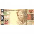 Бразилия 50 реалов 2010 (2019) год - Скульптура &quot;Республика&quot;. Ягуар UNC