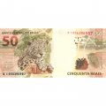 Бразилия 50 реалов 2010 (2019) год - Скульптура &quot;Республика&quot;. Ягуар UNC