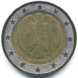 Германия 2 евро 2003 год - Федеральный орёл (D)