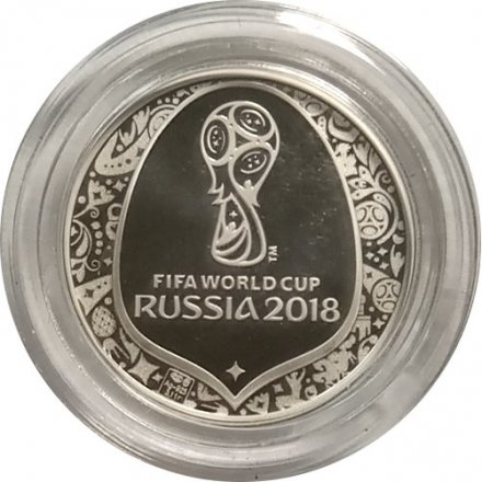 Памятная медаль (жетон) Чемпионат мира по футболу FIFA 2018 Россия. Гознак, серебро СПМД