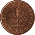 ФРГ 2 пфеннига 1990 год - D