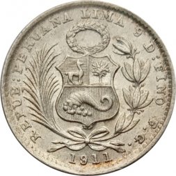Перу 1 динеро 1911 год