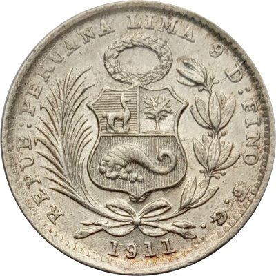Перу 1 динеро 1911 год