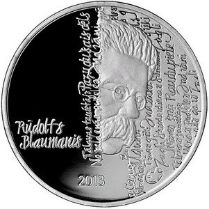 Латвия 1 лат 2013 год - Рудольф Блауманис