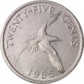 Бермудские острова 25 центов 1985 год