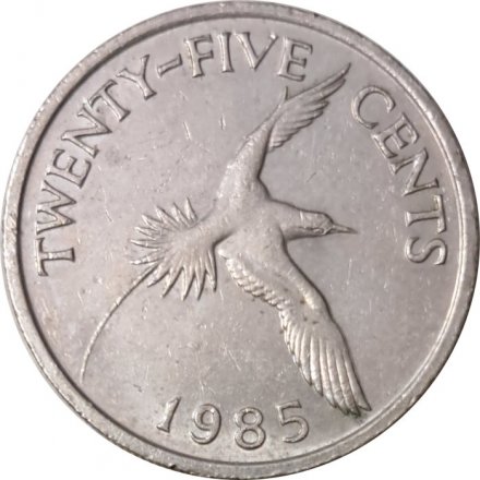 Бермудские острова 25 центов 1985 год