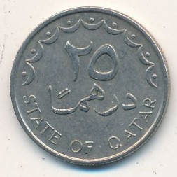 Монета Катар 25 дирхамов 1987 год