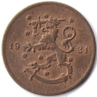 Финляндия 1 пенни 1921 год