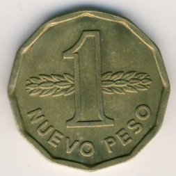 Уругвай 1 новый песо 1976 год