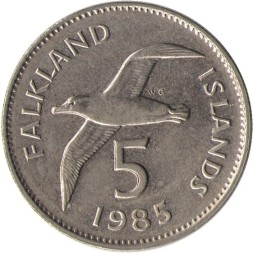 Фолклендские острова 5 пенсов 1985 год
