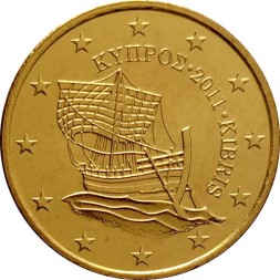 Кипр 50 евроцентов 2011 год - Судно «Кирения» UNC
