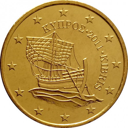 Кипр 50 евроцентов 2011 год - Судно «Кирения» UNC