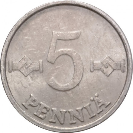 Финляндия 5 пенни 1977 год (алюминий)