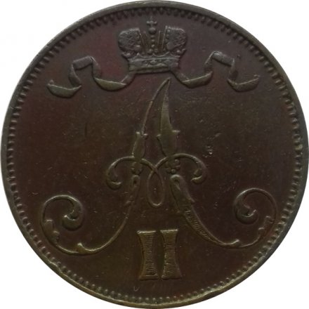 Финляндия 5 пенни 1872 год