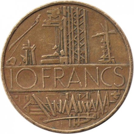 Франция 10 франков 1975 год