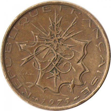 Франция 10 франков 1975 год