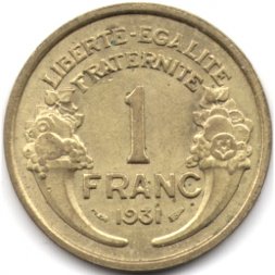 Франция 1 франк 1931 год