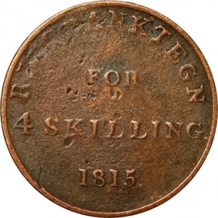Дания 4 скиллинга 1815 год